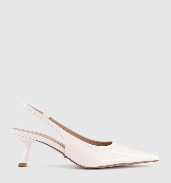 OFFICE Million Slingback Court Kitten Heels Cream Patent