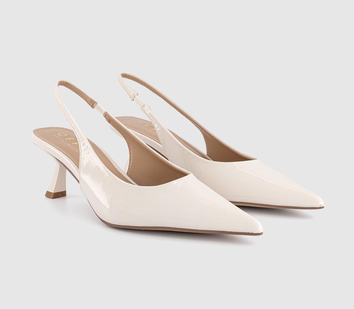 OFFICE Million Slingback Kitten Heels OFFICE Million Slingback Kitten Heels Cream Patent
