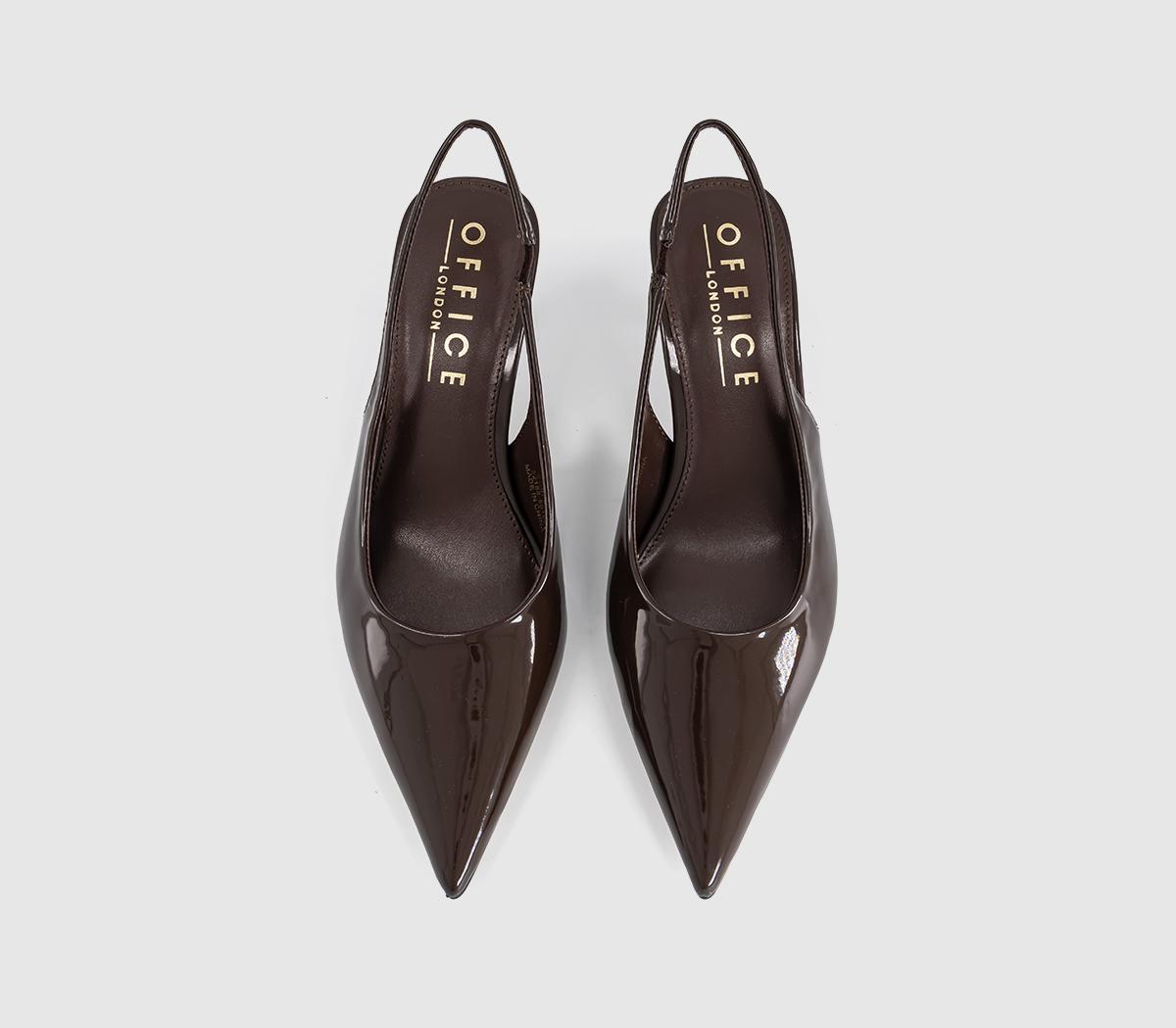 OFFICEMillion Slingback Kitten HeelsBrown Patent
