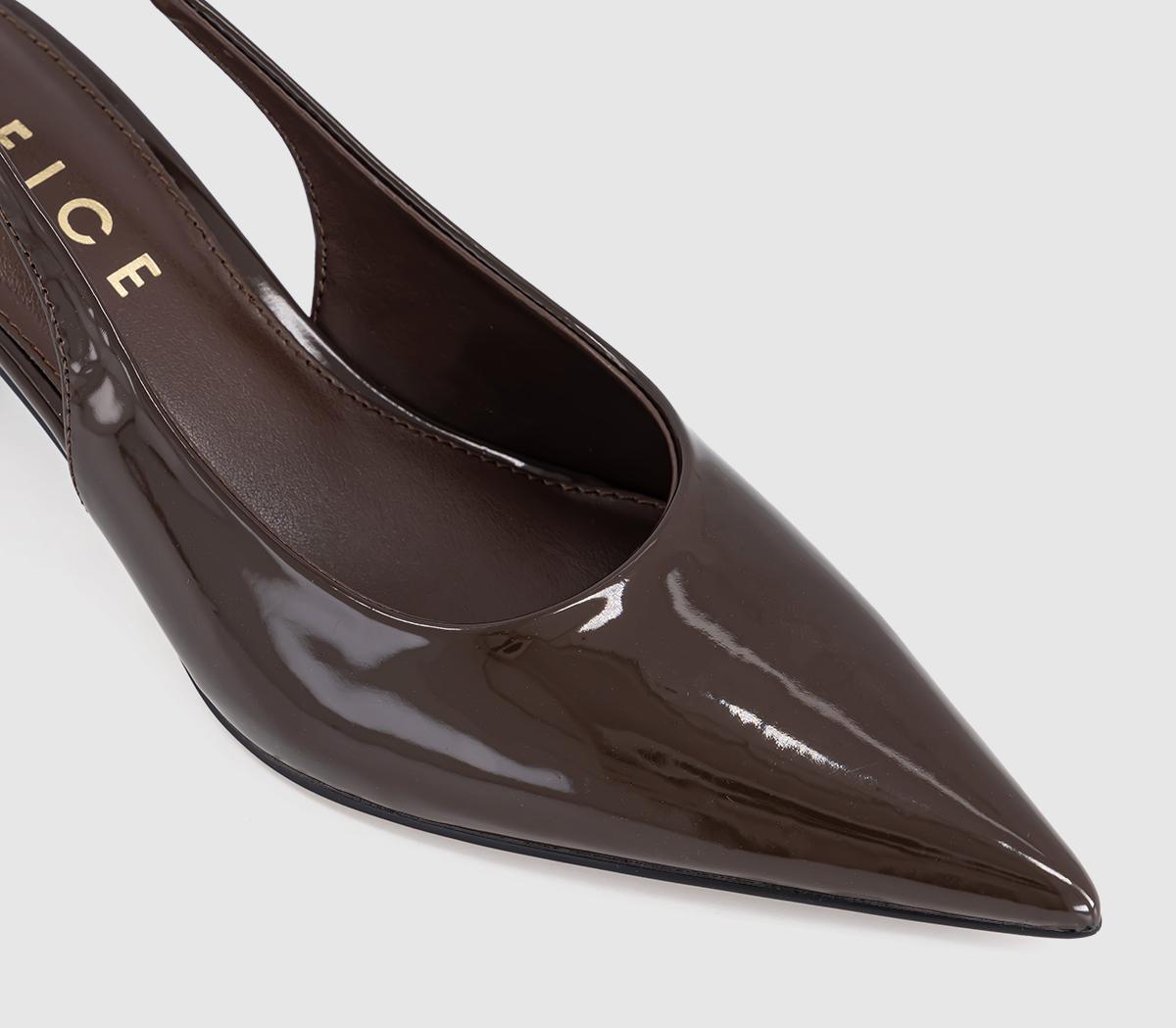 OFFICEMillion Slingback Kitten HeelsBrown Patent