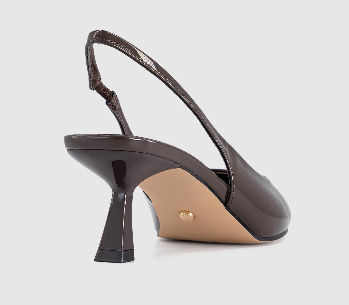 OFFICEMillion Slingback Kitten HeelsBrown Patent