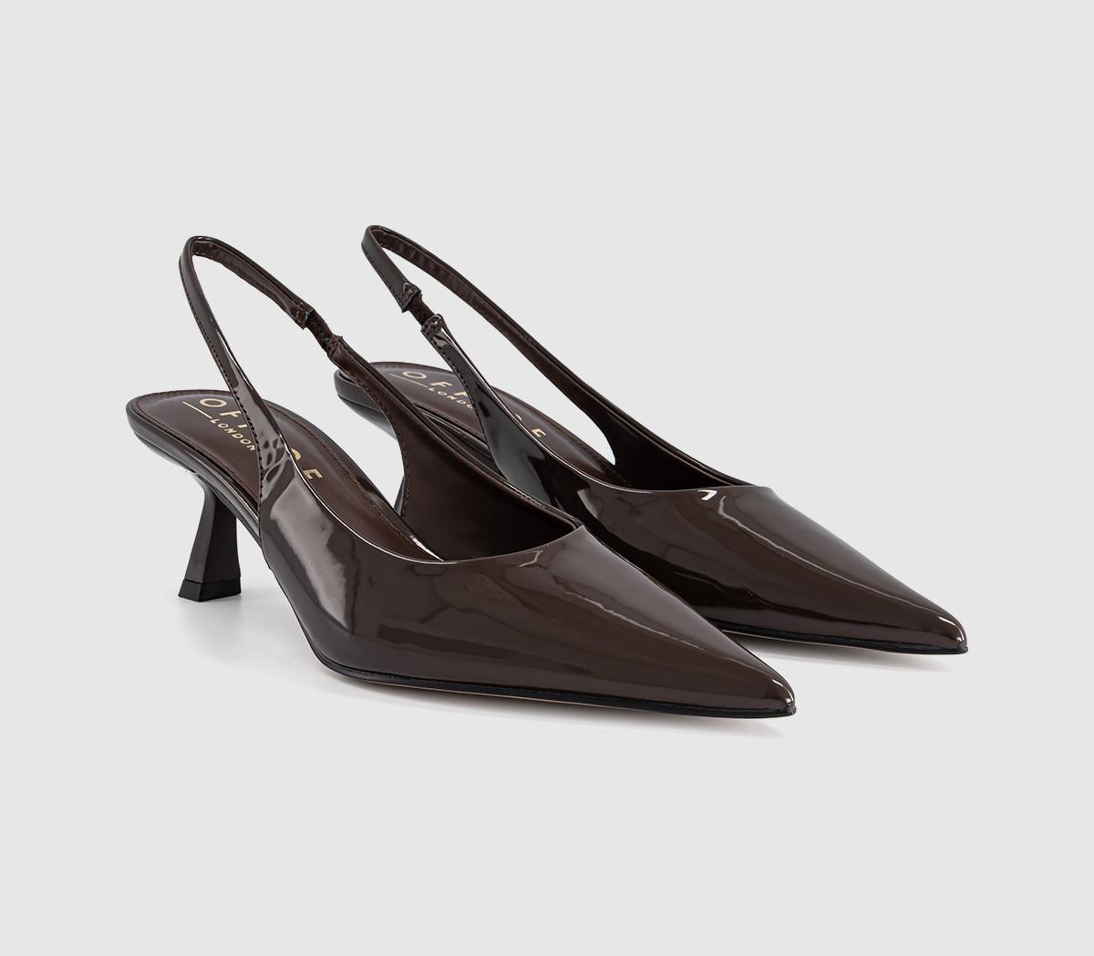 OFFICEMillion Slingback Kitten HeelsBrown Patent