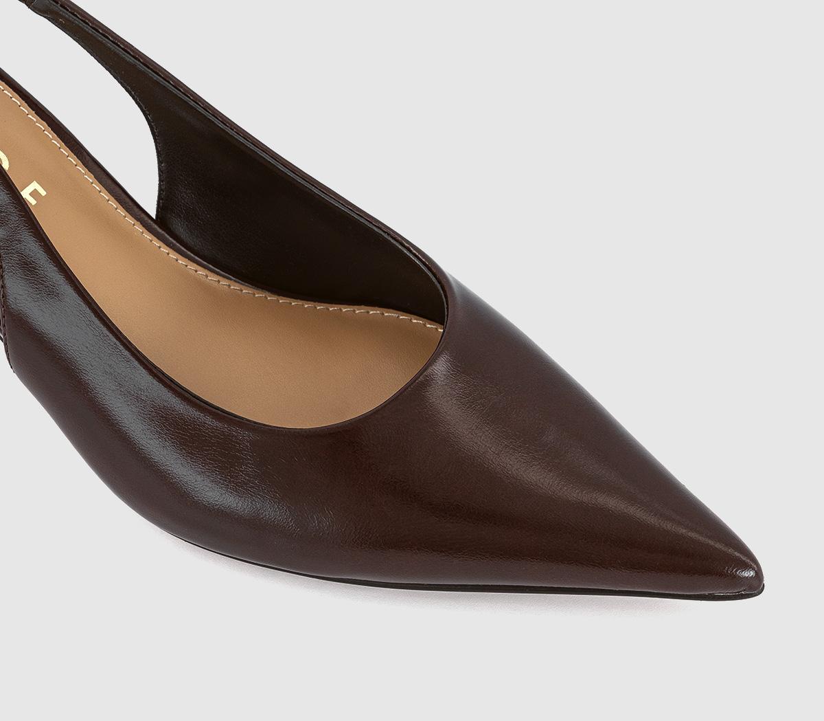 OFFICEMillion Slingback Kitten Heels OFFICEMillion Slingback Kitten HeelsChocolate Brown