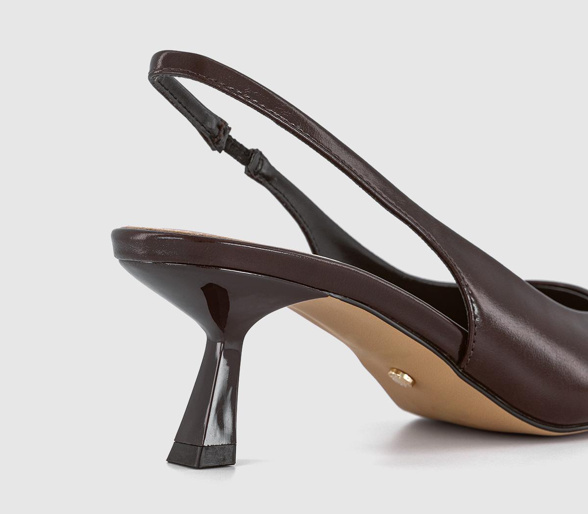 OFFICEMillion Slingback Kitten Heels OFFICEMillion Slingback Kitten HeelsChocolate Brown