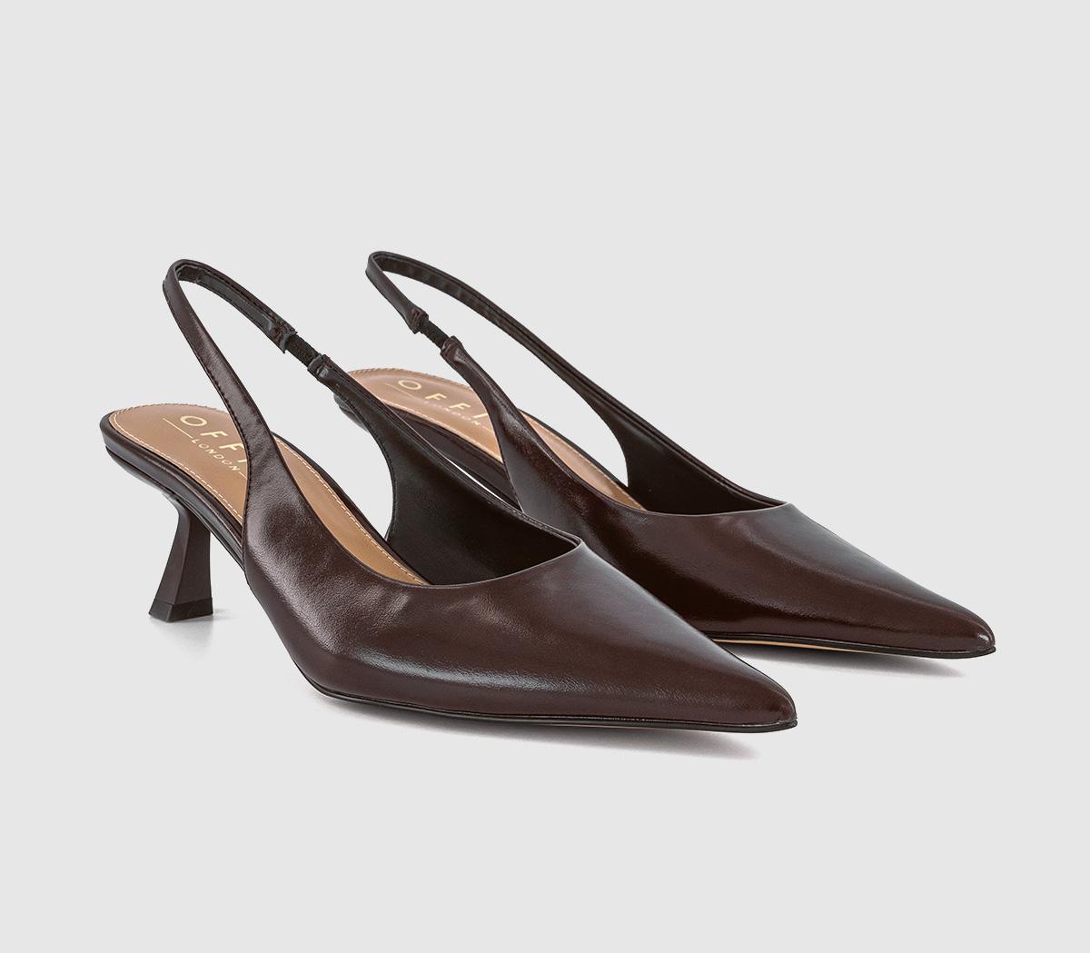 OFFICEMillion Slingback Kitten Heels OFFICEMillion Slingback Kitten HeelsChocolate Brown