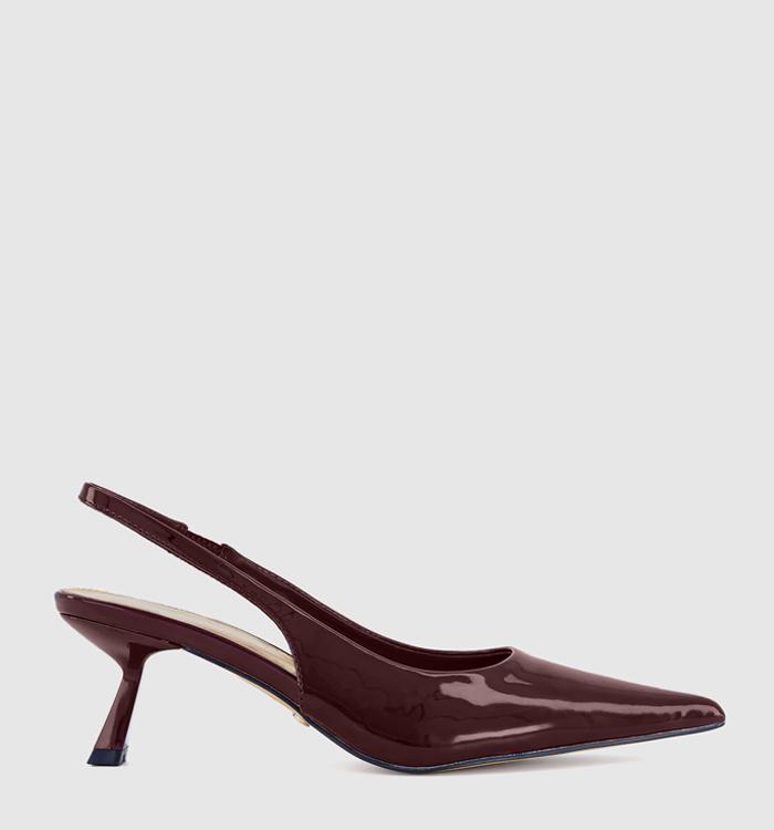 OFFICE Million Slingback Court Kitten Heels Berry Red