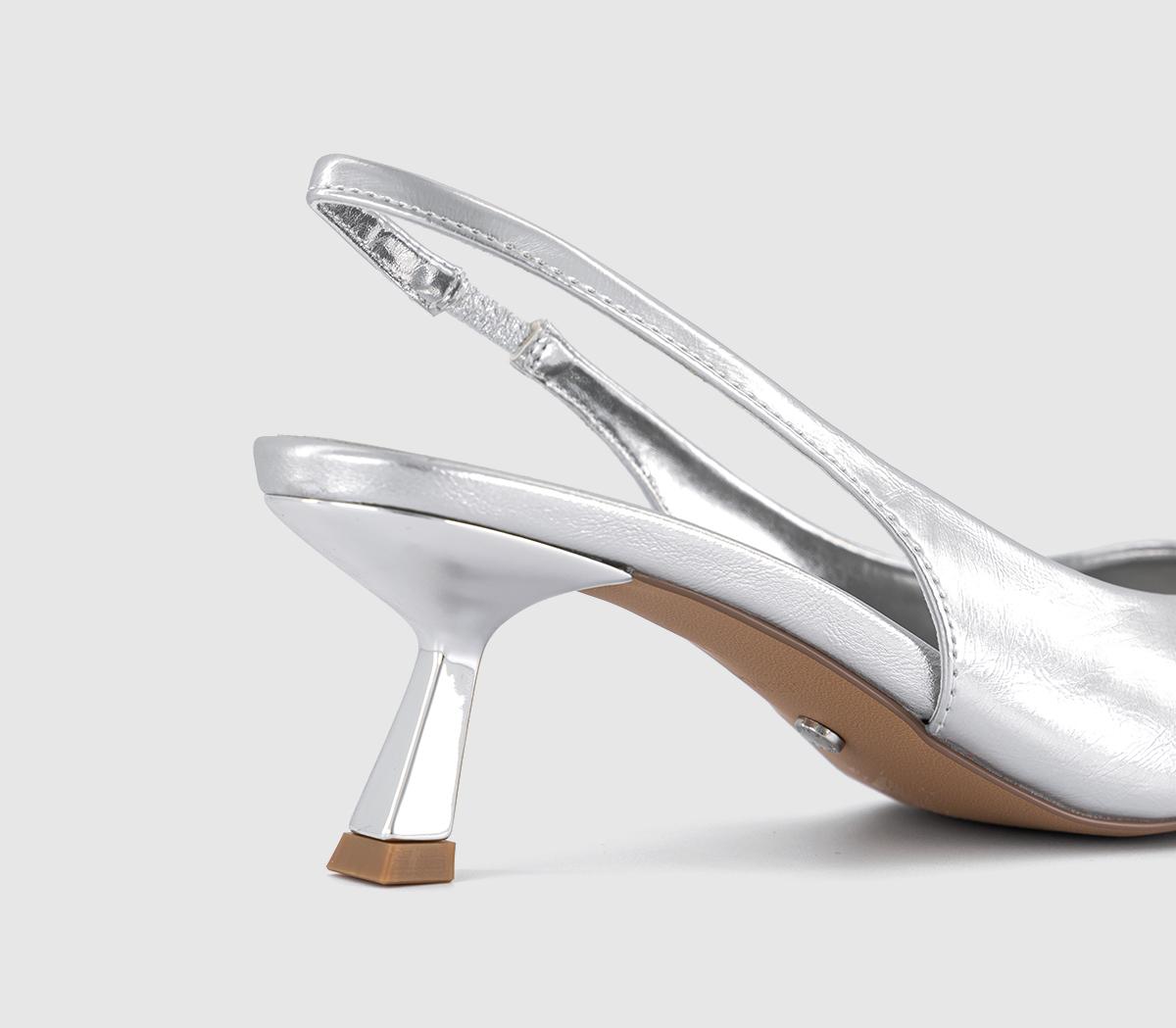 OFFICEMillion Slingback Kitten Heels OFFICEMillion Slingback Kitten HeelsSilver