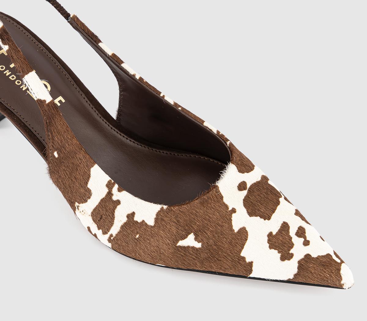 OFFICEMillion Slingback Kitten Heels OFFICEMillion Slingback Kitten HeelsCow Print