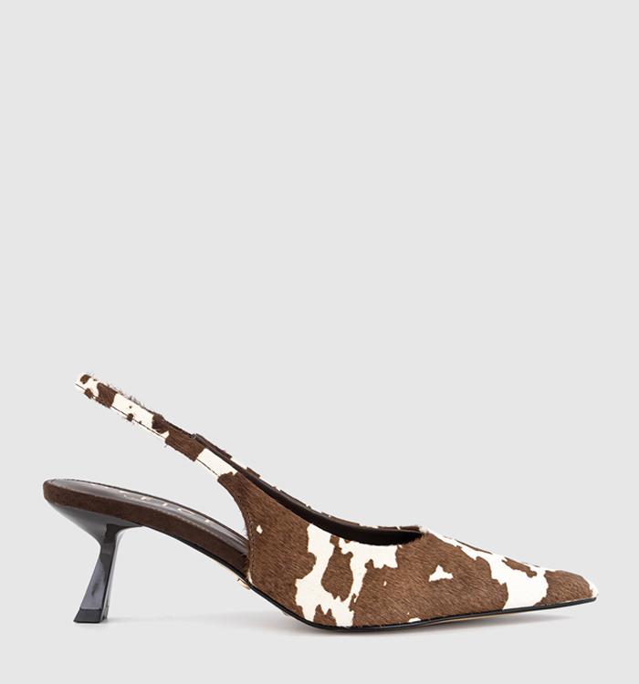 OFFICE Million Slingback Court Kitten Heels Cow Print