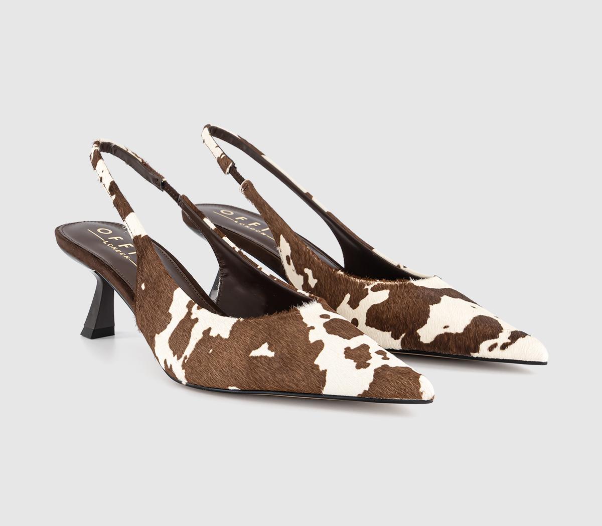 OFFICEMillion Slingback Kitten Heels OFFICEMillion Slingback Kitten HeelsCow Print