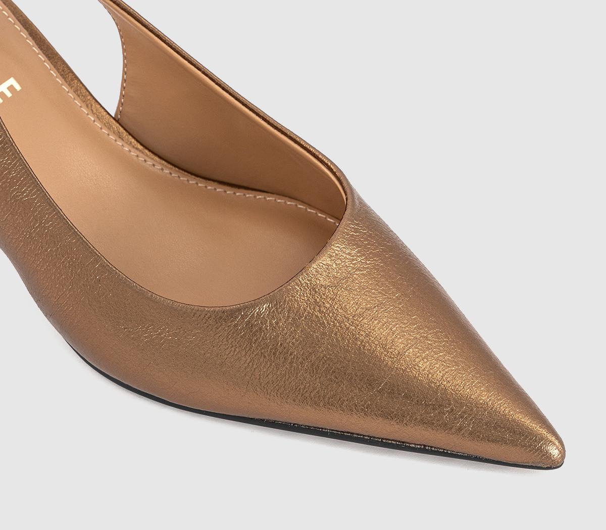 OFFICEMillion Slingback Kitten Heels OFFICEMillion Slingback Kitten HeelsPale Bronze
