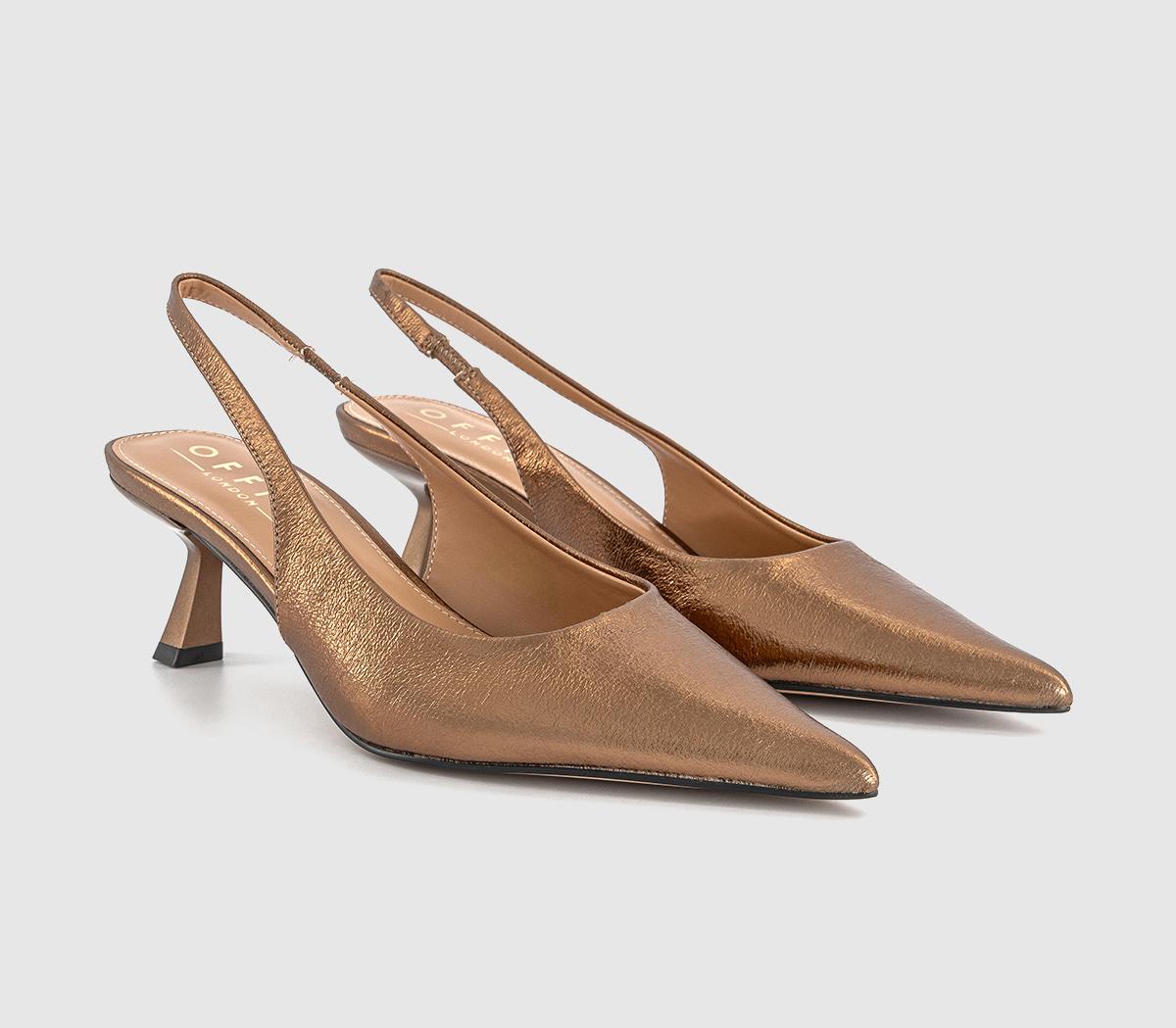 OFFICEMillion Slingback Kitten Heels OFFICEMillion Slingback Kitten HeelsPale Bronze