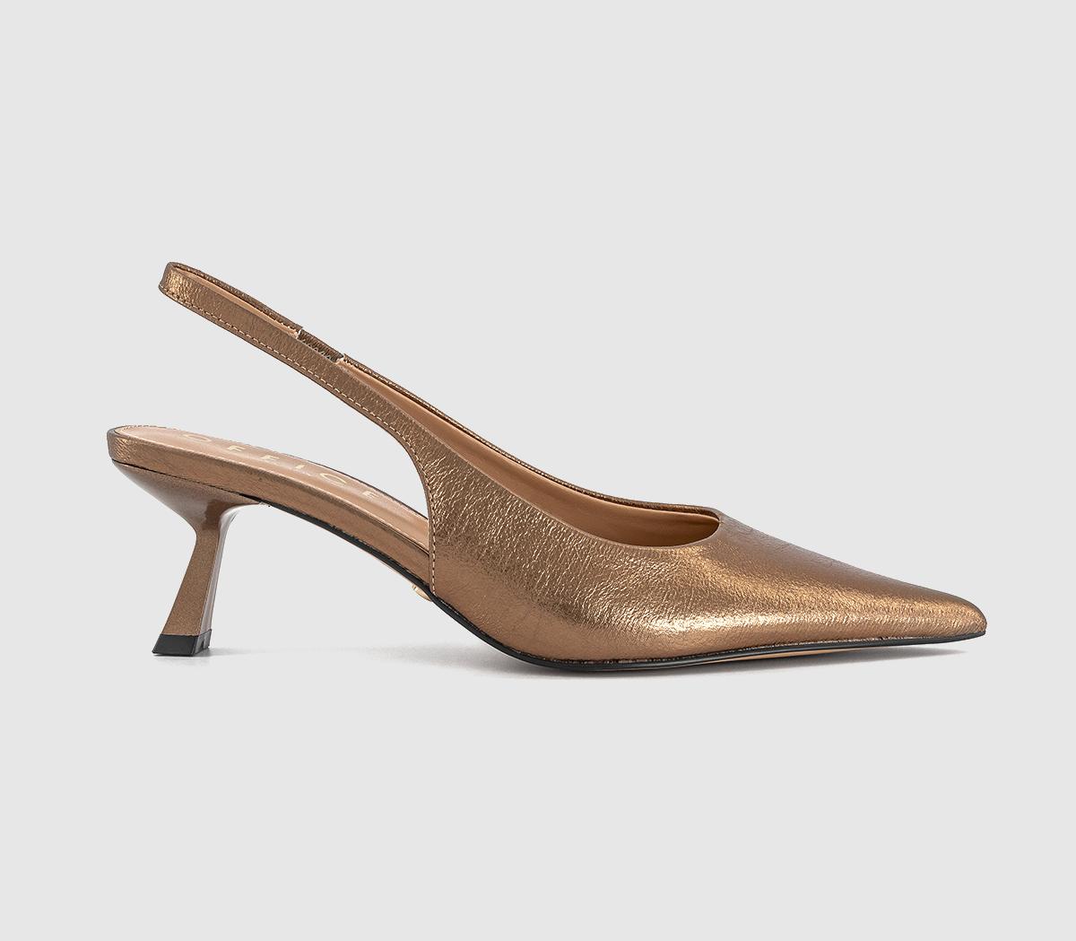 OFFICEMillion Slingback Kitten Heels OFFICEMillion Slingback Kitten HeelsPale Bronze