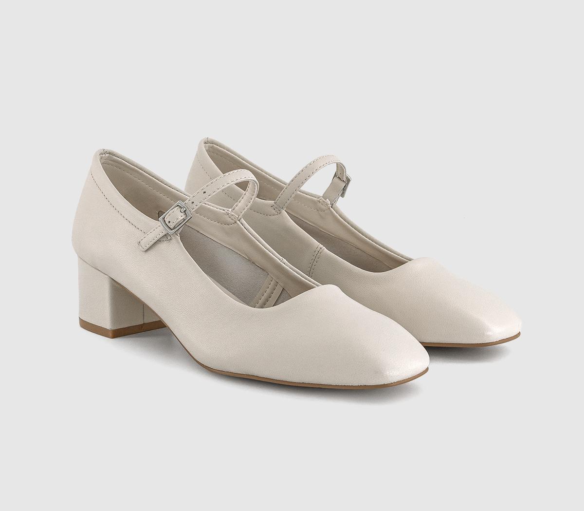 OFFICEMessage Heeled Mary Janes OFFICEMessage Heeled Mary JanesWhite Leather