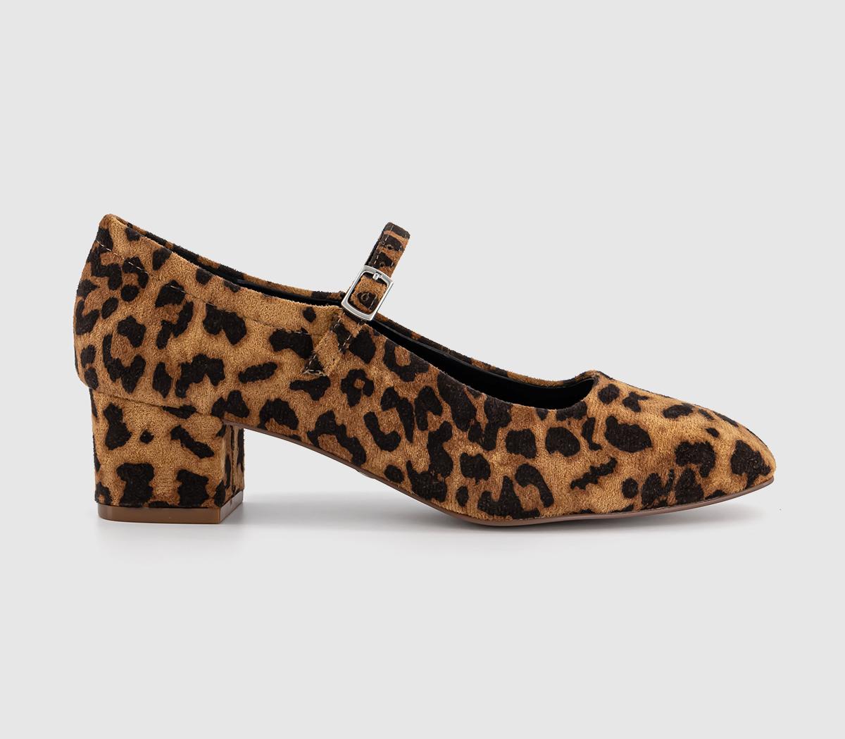 OFFICE Message Heeled Mary Janes Leopard - Mid Heels