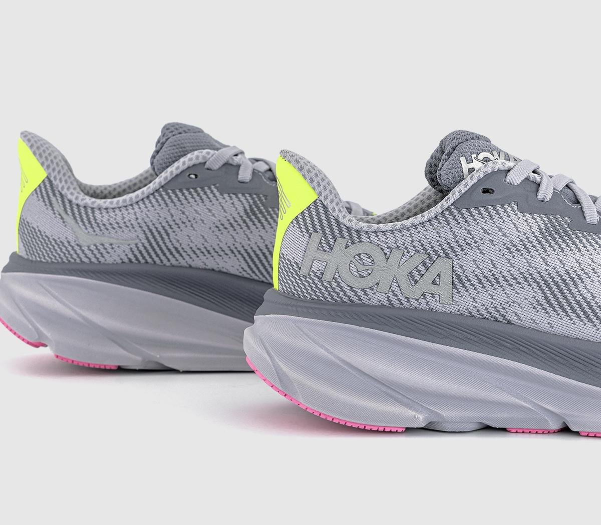 HOKA Clifton 9 GTX Trainers Grey Skies Foggy Grey - HOKA Clifton