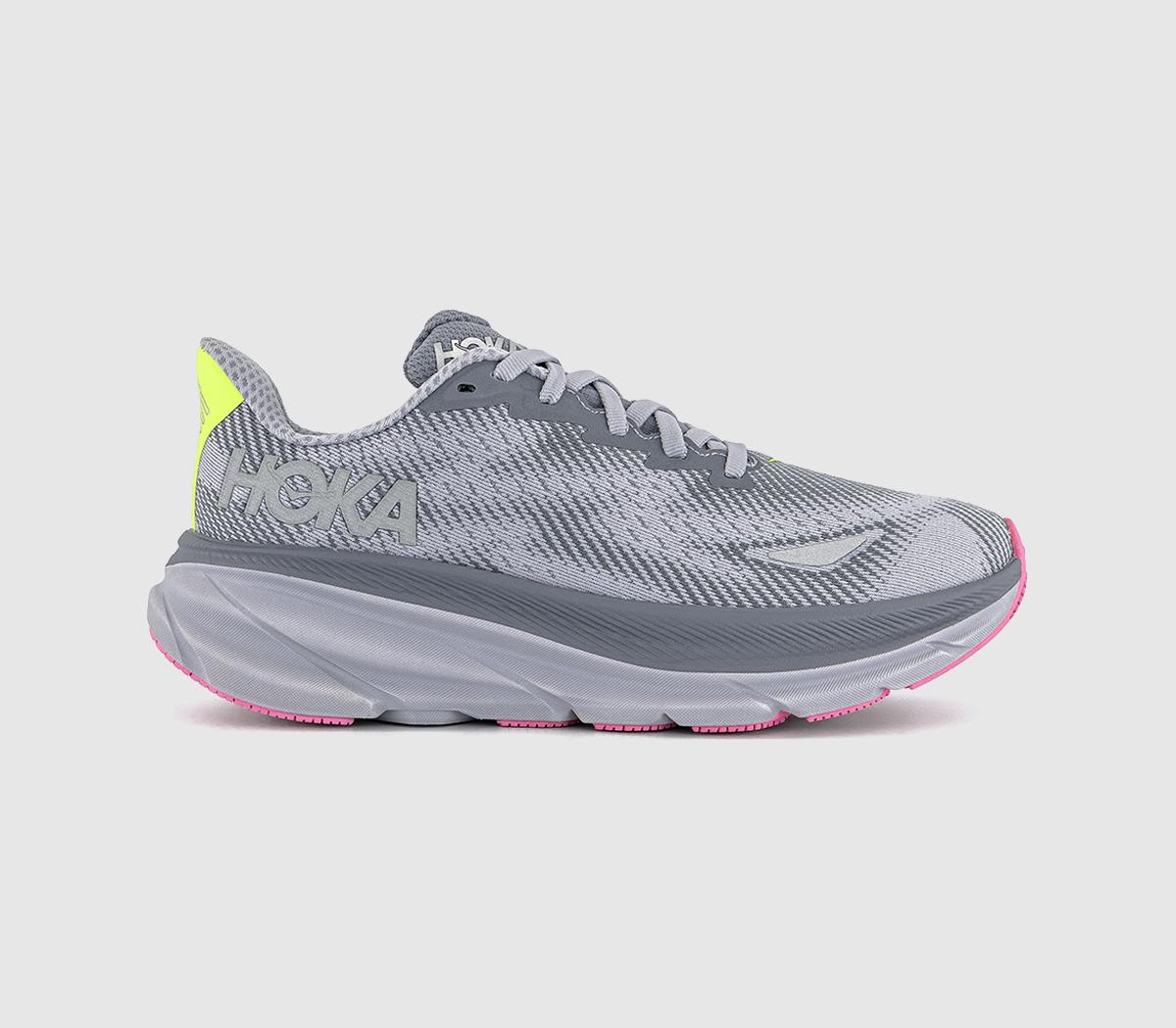 Hoka Clifton 9 Gtx Trainers Skies Foggy Grey in   Size 5, Office Shoes