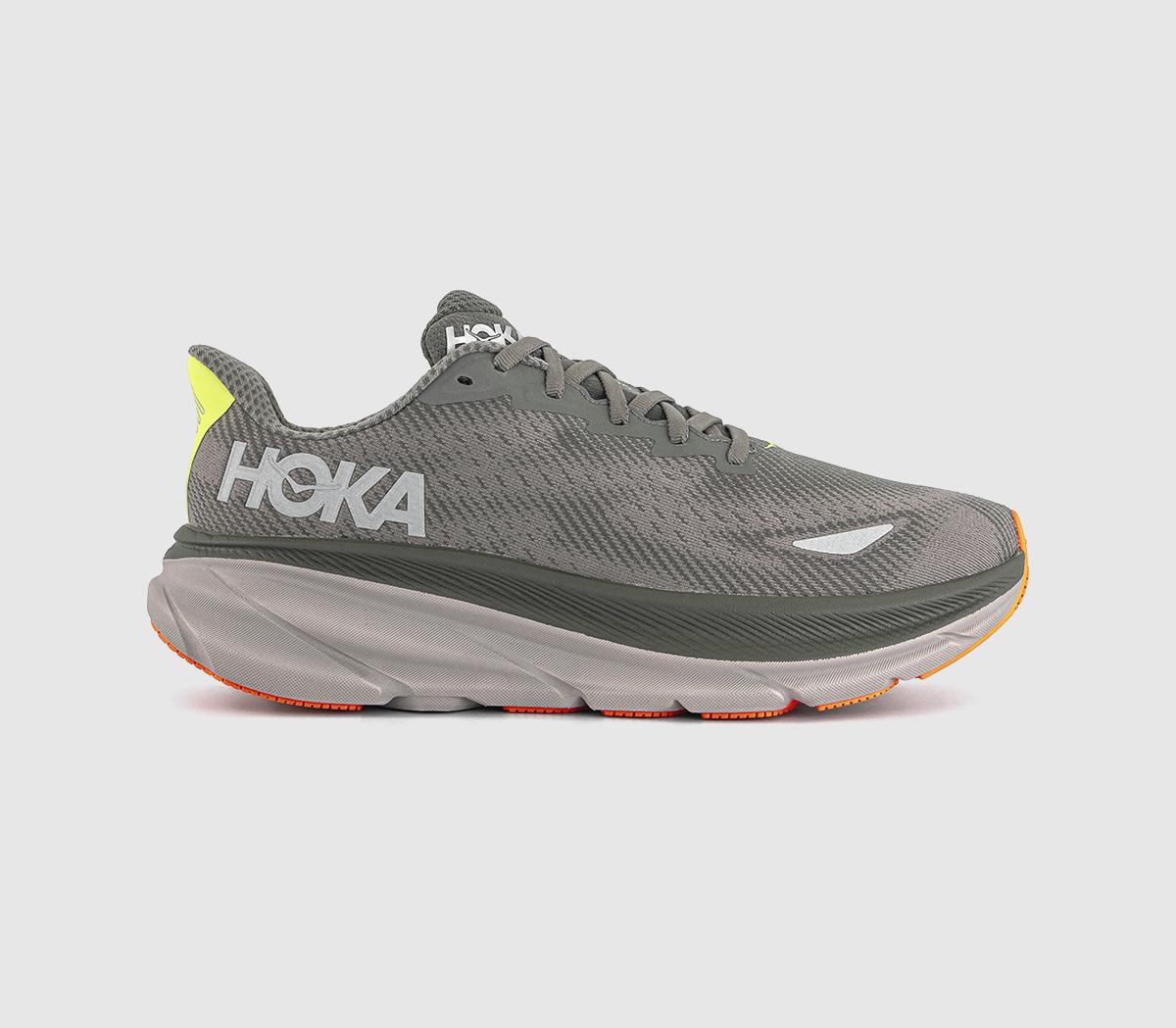 HOKA Clifton 9 GTX Trainers Asphalt Grey Gravel - Men's Trainers