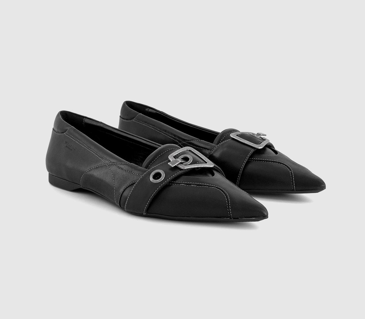 Vagabond ShoemakersHermine Buckle Point ShoesBlack Leather