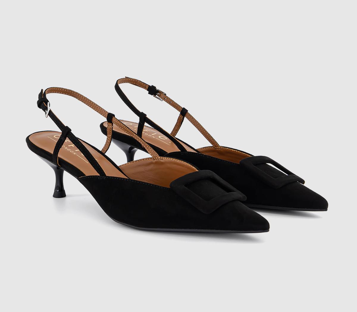 OFFICEMasquerade Covered Trim Slingback Court HeelsBlack