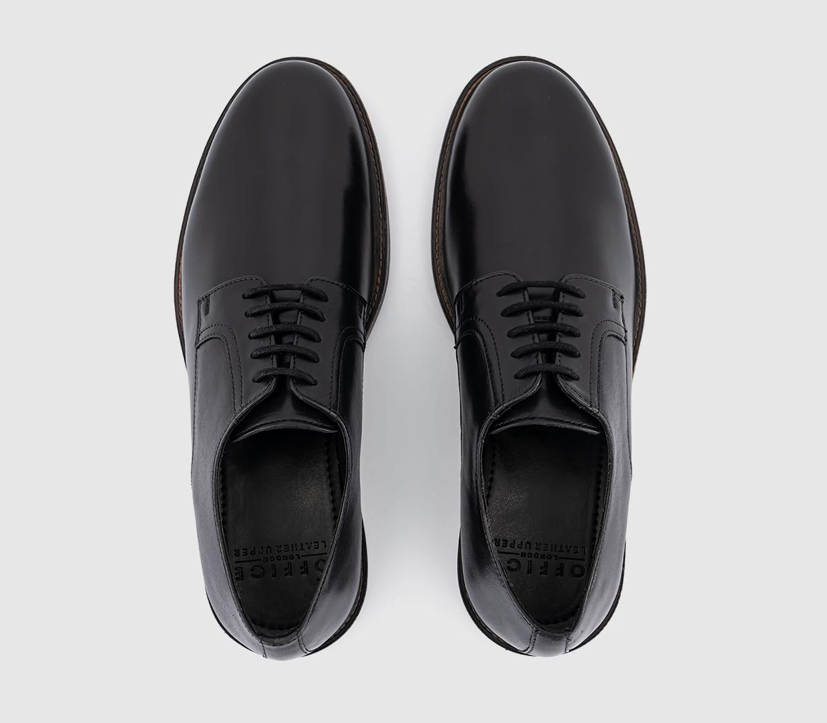 OFFICE Curtis Leather Derby Shoes Black Leather - Men's Casual Shoes