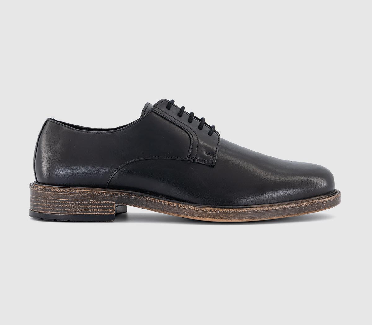 OFFICE Mens Curtis Leather Derby Shoes Black, 6