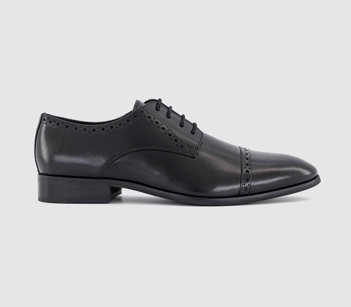 OFFICE Mens Matues Leather Toecap Derby Shoes Black, 7