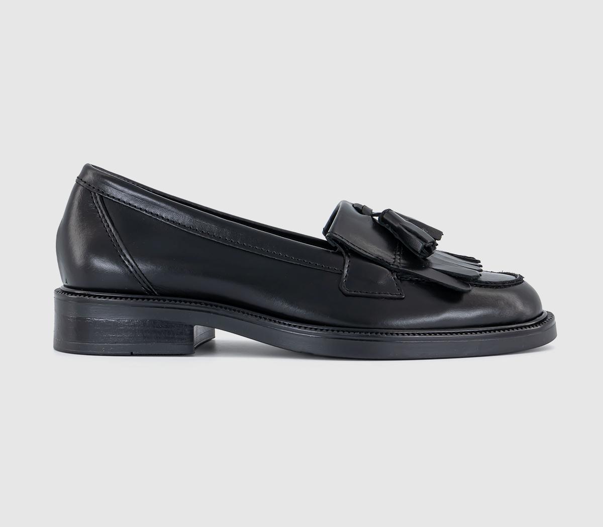 OFFICEFizzy Tassel Fringe LoafersBlack Leather