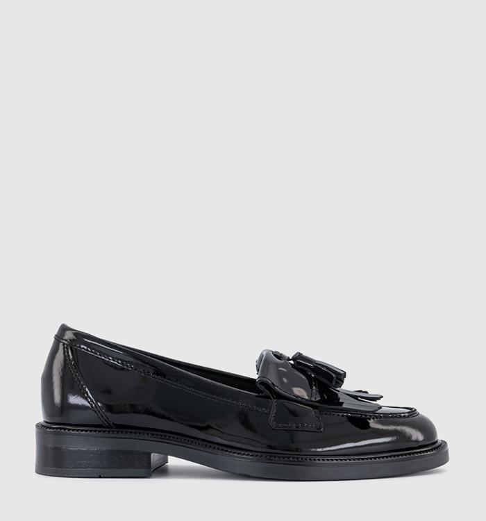 OFFICE Fizzy Tassel Fringe Loafers Black Patent Leather