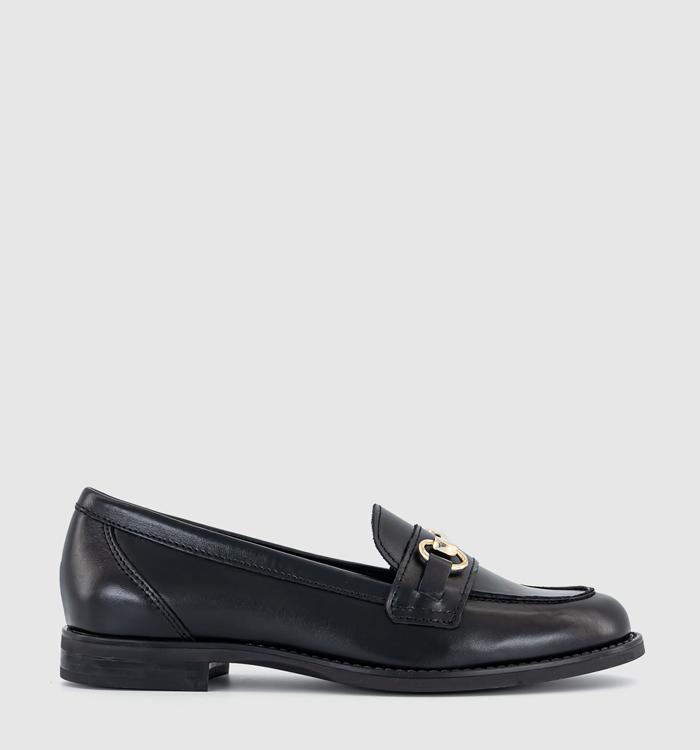 OFFICE Fountain Trim Tassel Loafers Black Leather