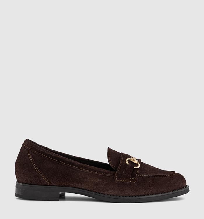 OFFICE Fountain Snaffle Trim Loafers Brown Suede