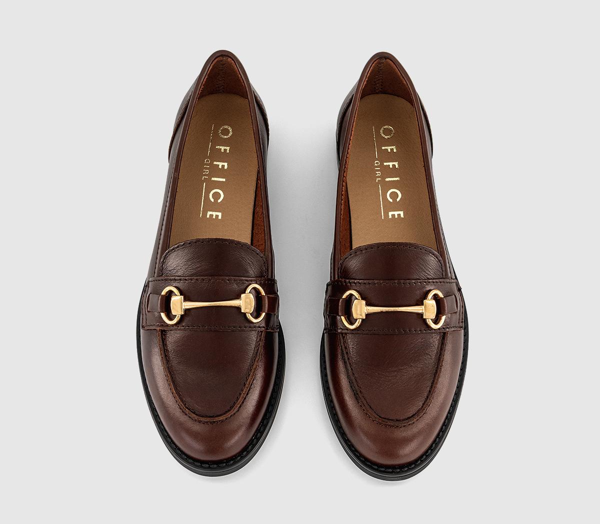 OFFICEFountain Snaffle Trim LoafersBrown Leather