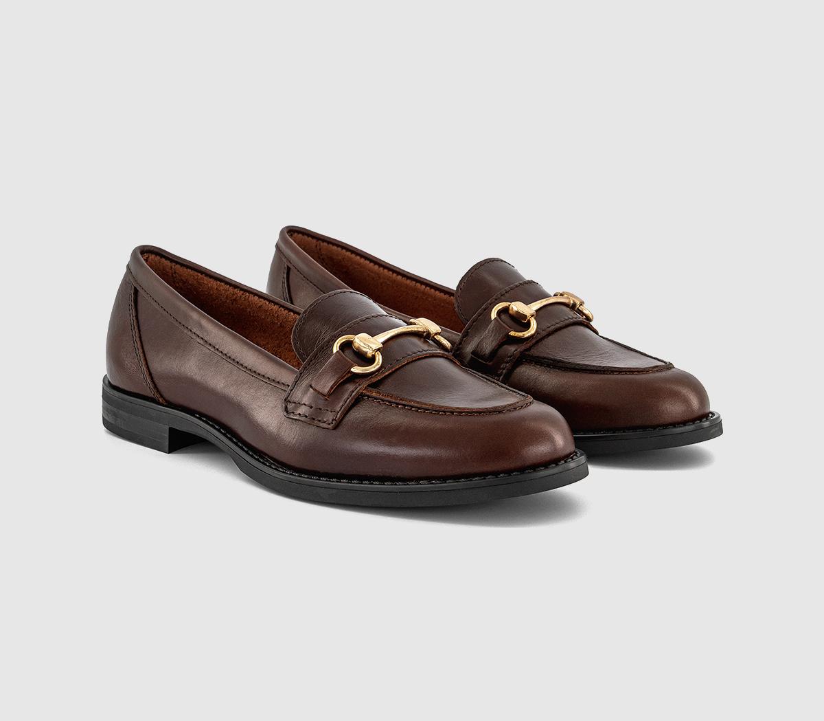 OFFICEFountain Snaffle Trim LoafersBrown Leather