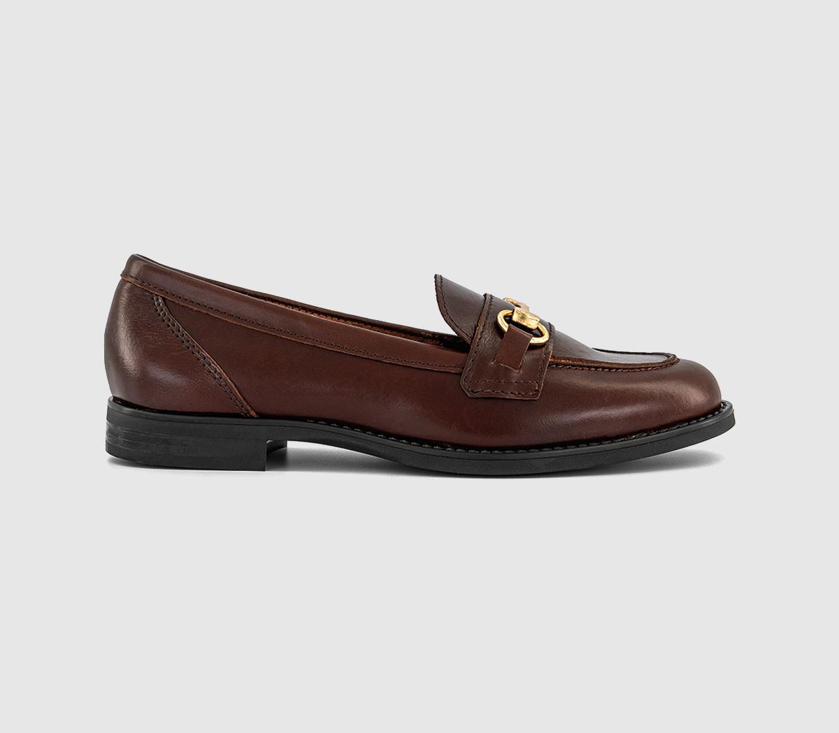OFFICEFountain Snaffle Trim LoafersBrown Leather