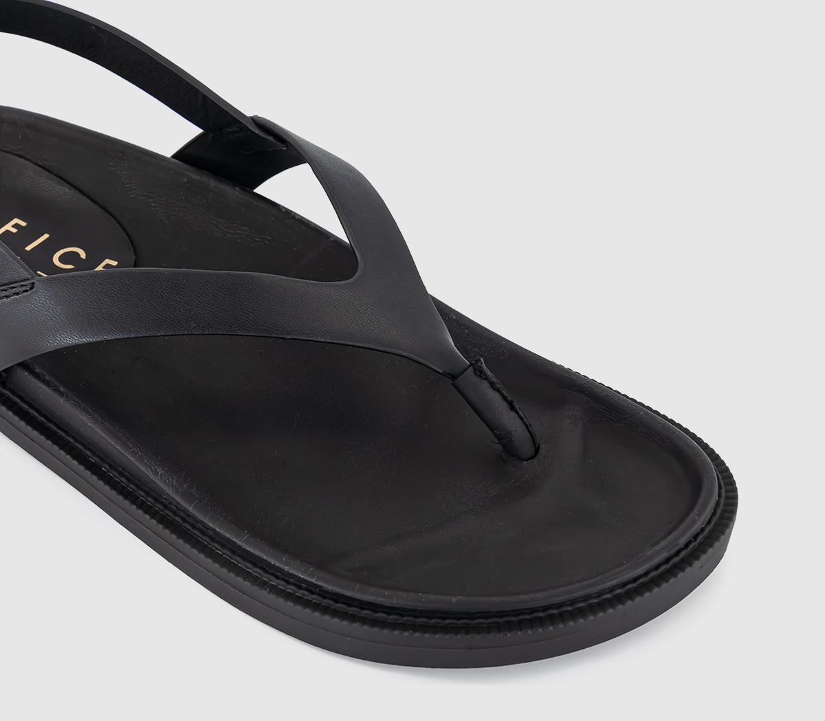 OFFICESamurai Toe Post Slingback Footbed SandalsBlack