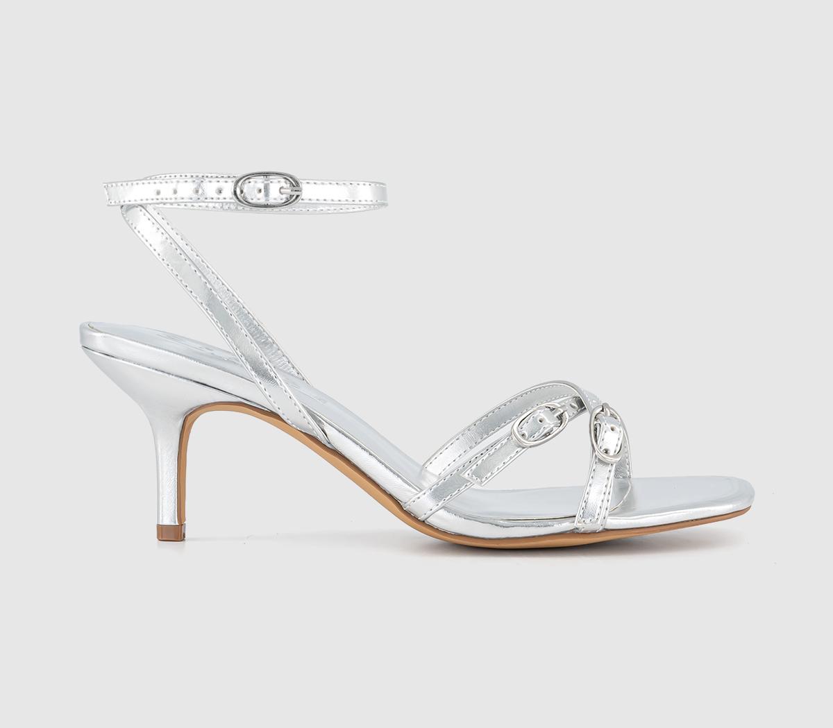 Silver kitten heels online