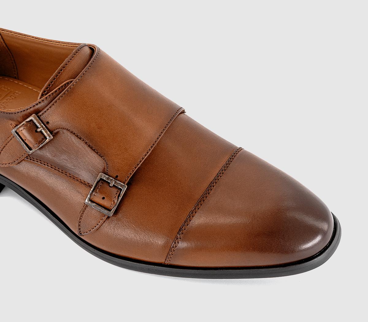 OFFICE Michal Double Strap Monk Shoes OFFICE Michal Double Strap Monk Shoes Tan Leather