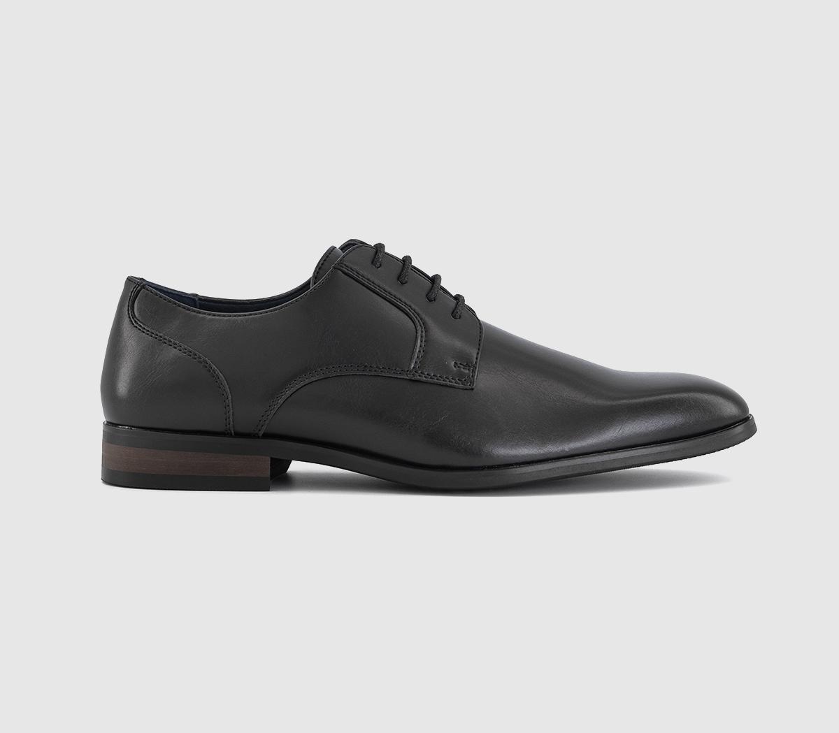 OFFICE Mens Morden Plain Toe Derby Shoes Black, 7