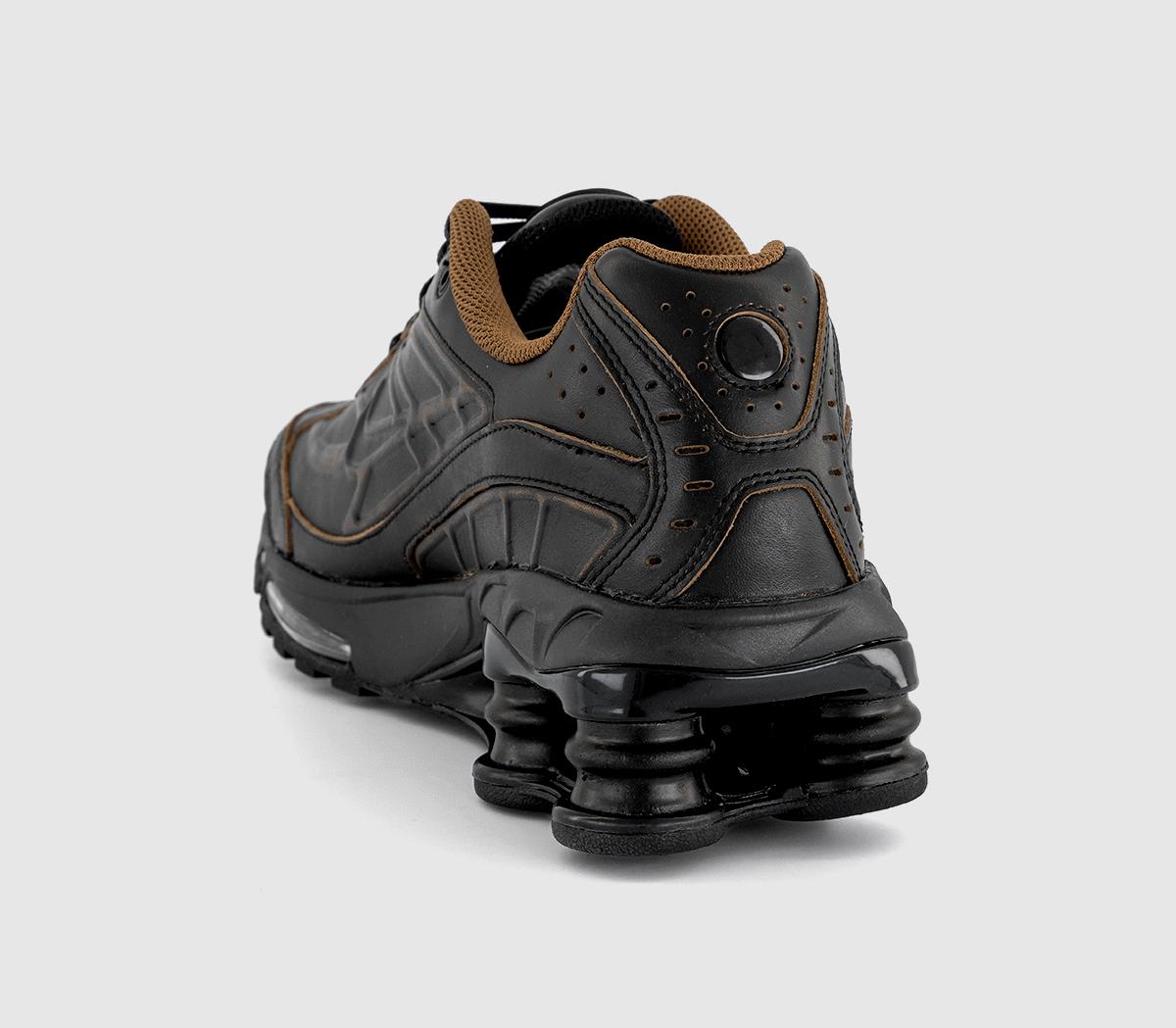 brown leather nike shox