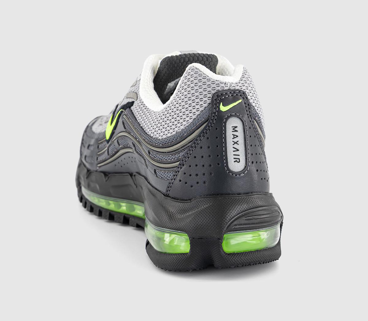 lime green and gray nikes