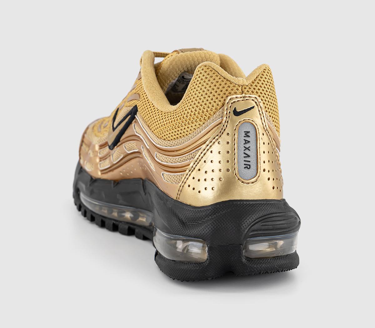 gold nike air trainers