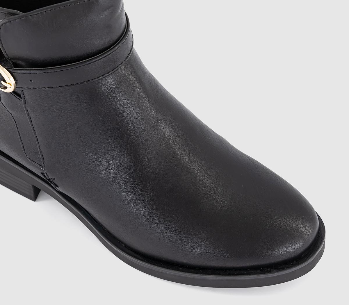 OFFICEAthena Clean Sole Buckle Strap Boots OFFICEAthena Clean Sole Buckle Strap BootsBlack