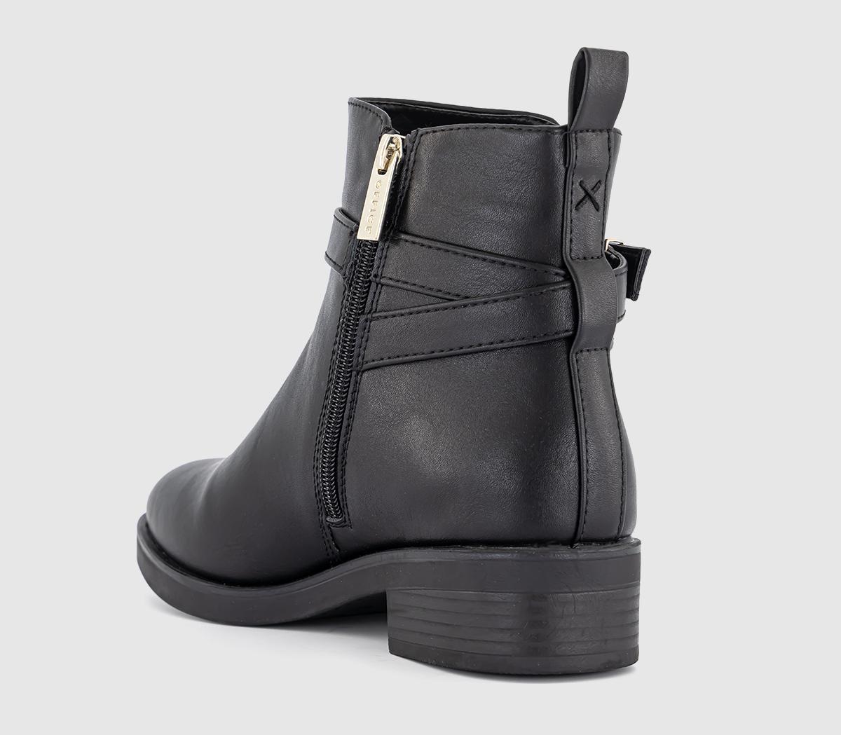OFFICEAthena Clean Sole Buckle Strap Boots OFFICEAthena Clean Sole Buckle Strap BootsBlack