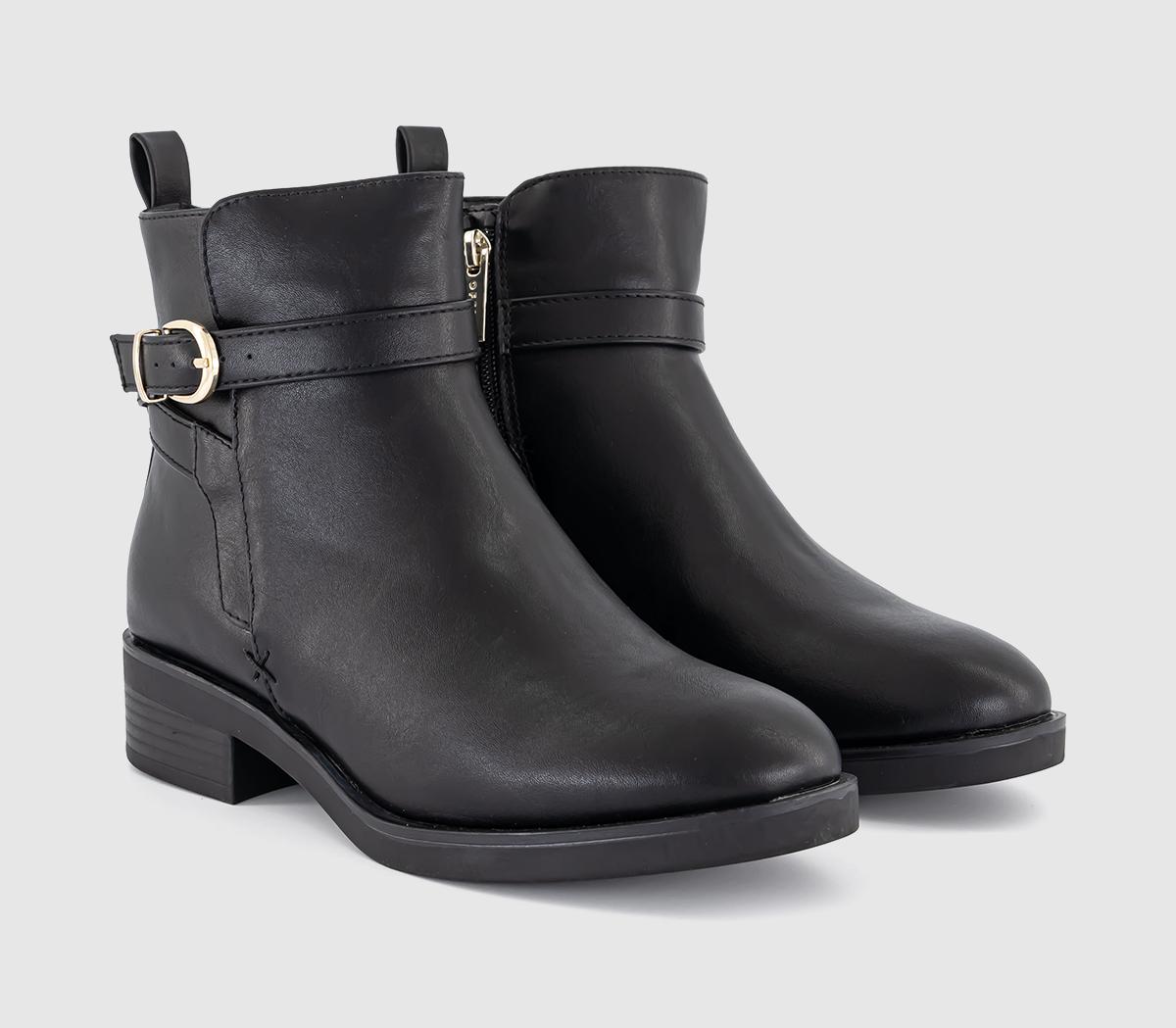 OFFICEAthena Clean Sole Buckle Strap Boots OFFICEAthena Clean Sole Buckle Strap BootsBlack