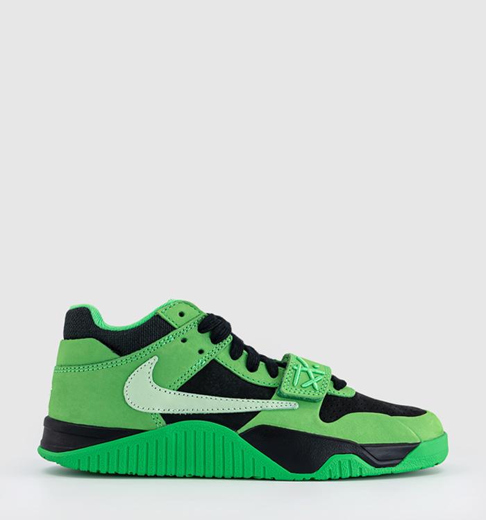 Jordan Travis Scott CJ1 T-Rexx Trainers Green Spark