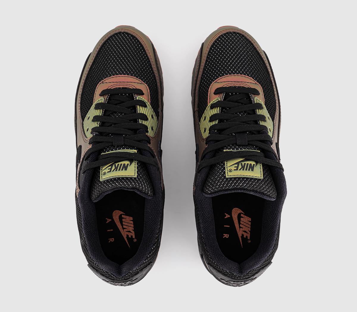 NikeAir Max 90 GL Black Black Dark Russet Metallic Copper Sequoia Mo
