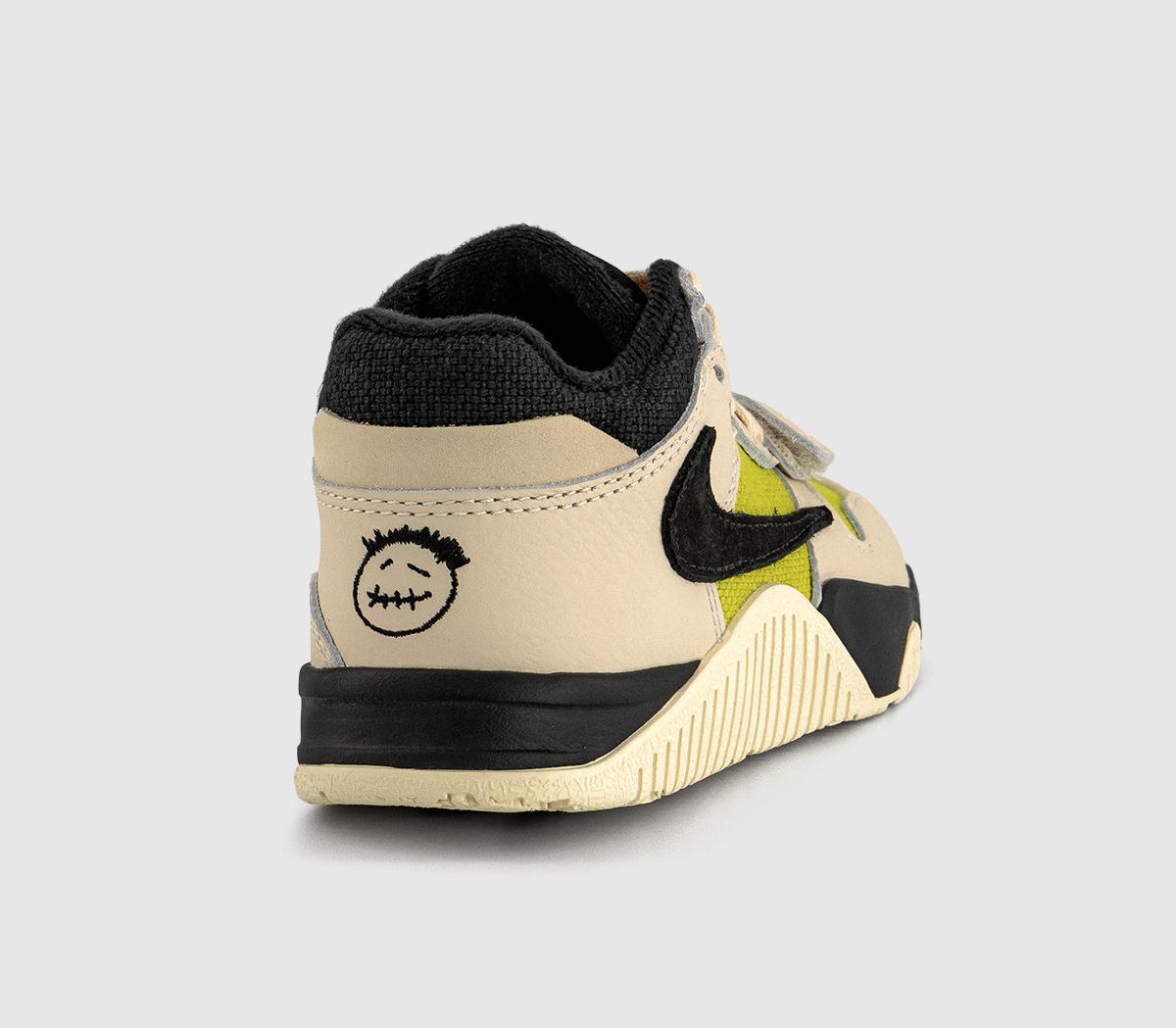 JordanTravis Scott x Jumpman Youth TrainersMuslin Black Bright Cactus