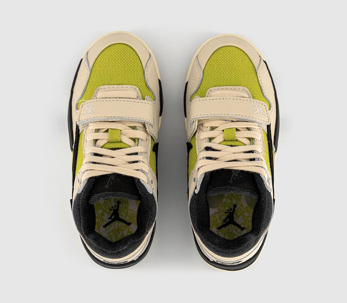 JordanTravis Scott x Jumpman Youth TrainersMuslin Black Bright Cactus