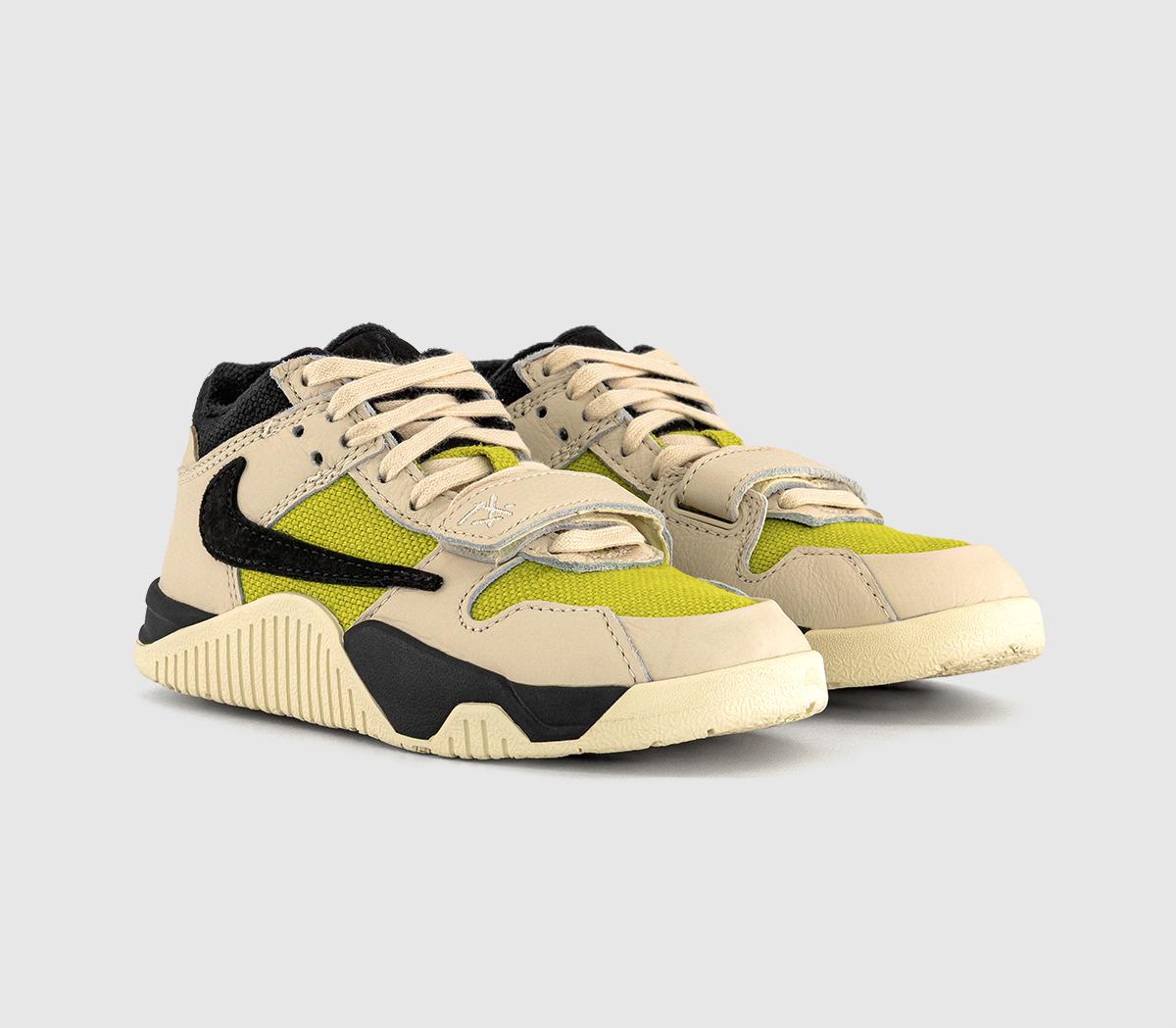 JordanTravis Scott x Jumpman Youth TrainersMuslin Black Bright Cactus