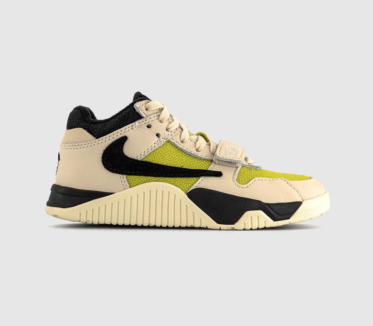 JordanTravis Scott x Jumpman Youth TrainersMuslin Black Bright Cactus